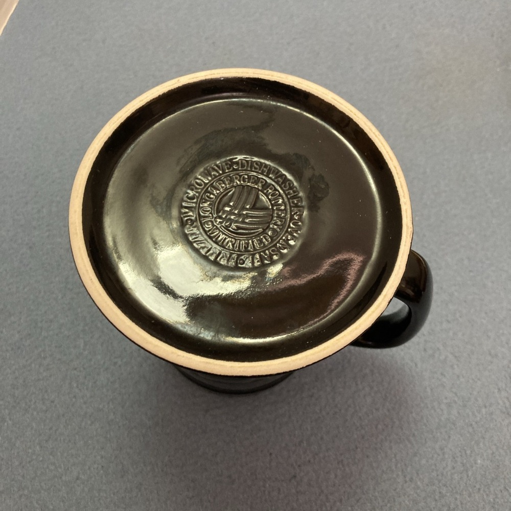 Longaberger Pottery Woven Traditions Ebony Vitrified 6.5" Drink Tankard - Picture 4 of 7